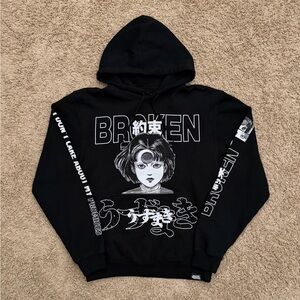 Broken Promises Uzumaki Junji Ito Graphic Hoodie M Japanese AOP Manga Horror